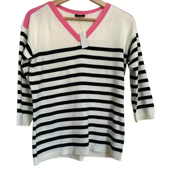 Talbots Striped Sweater with 3/4 length Sleeves NWT Size SP - Picture 5 of 14